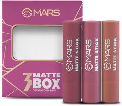 MARS Matte Box Set of 3 Lipsticks 02-Peaches & Nudes (9.6g)